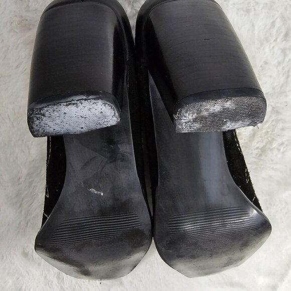 Matisse Pumps Black Suede Embroidered Goth Grunge Boho 10M - Picture 14 of 16